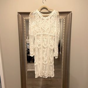 Lace bathing suit cover up